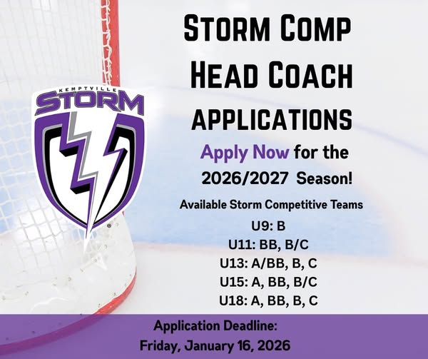 Accepting Head Coach applications for the 2026–2027 Storm competitive season